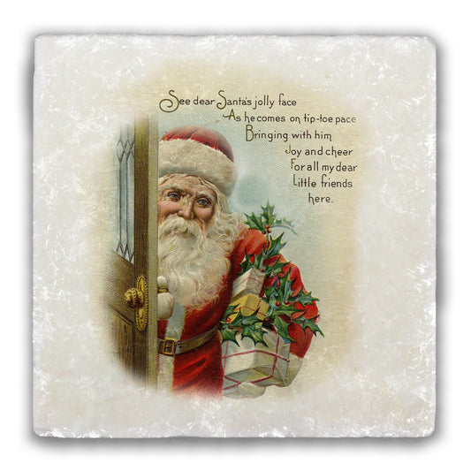 Santa Poem Tumbled Stone Coaster