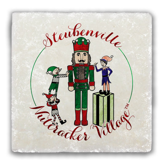 Steubenville Nutcracker Village Tumbled Stone Coaster