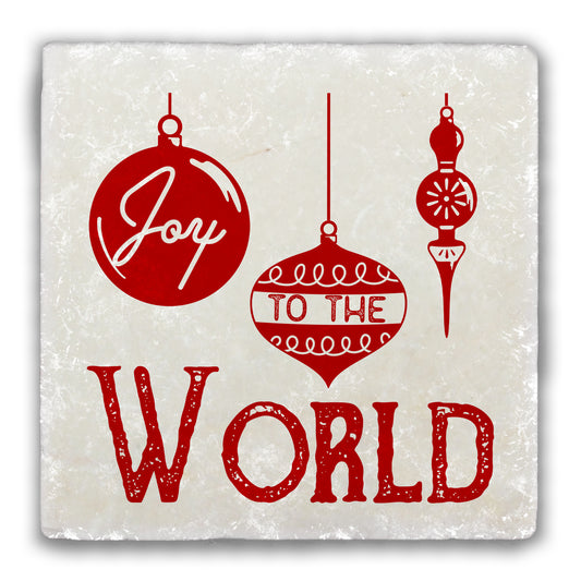 Joy to the World Tumbled Stone Coaster