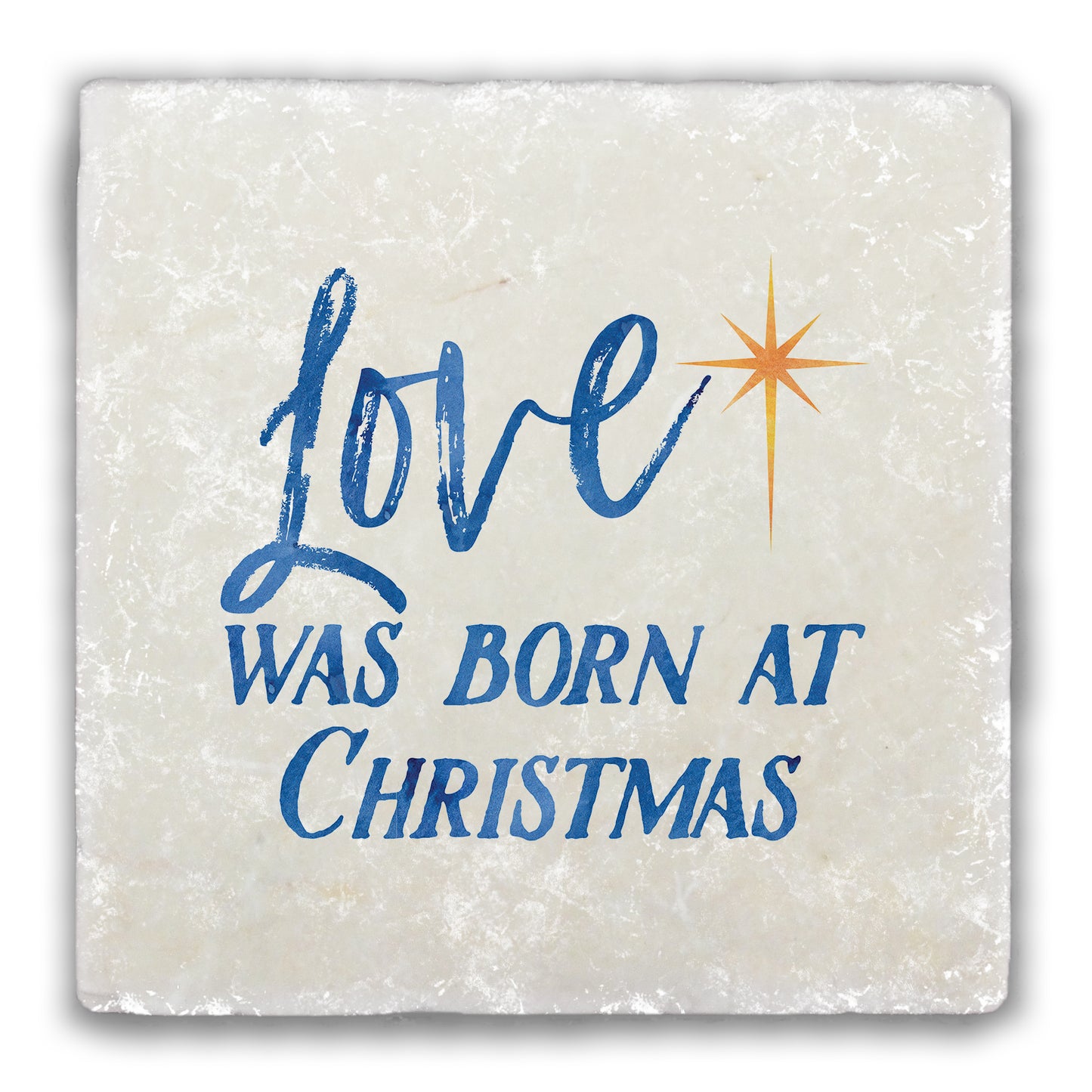 Love Was Born at Christmas Tumbled Stone Coaster
