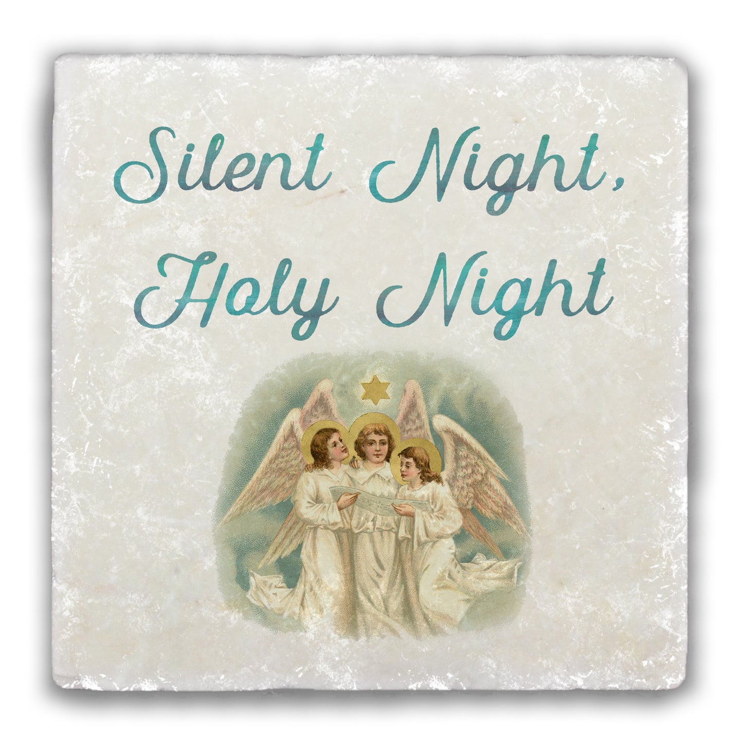 Silent Night, Holy Night Tumbled Stone Coaster