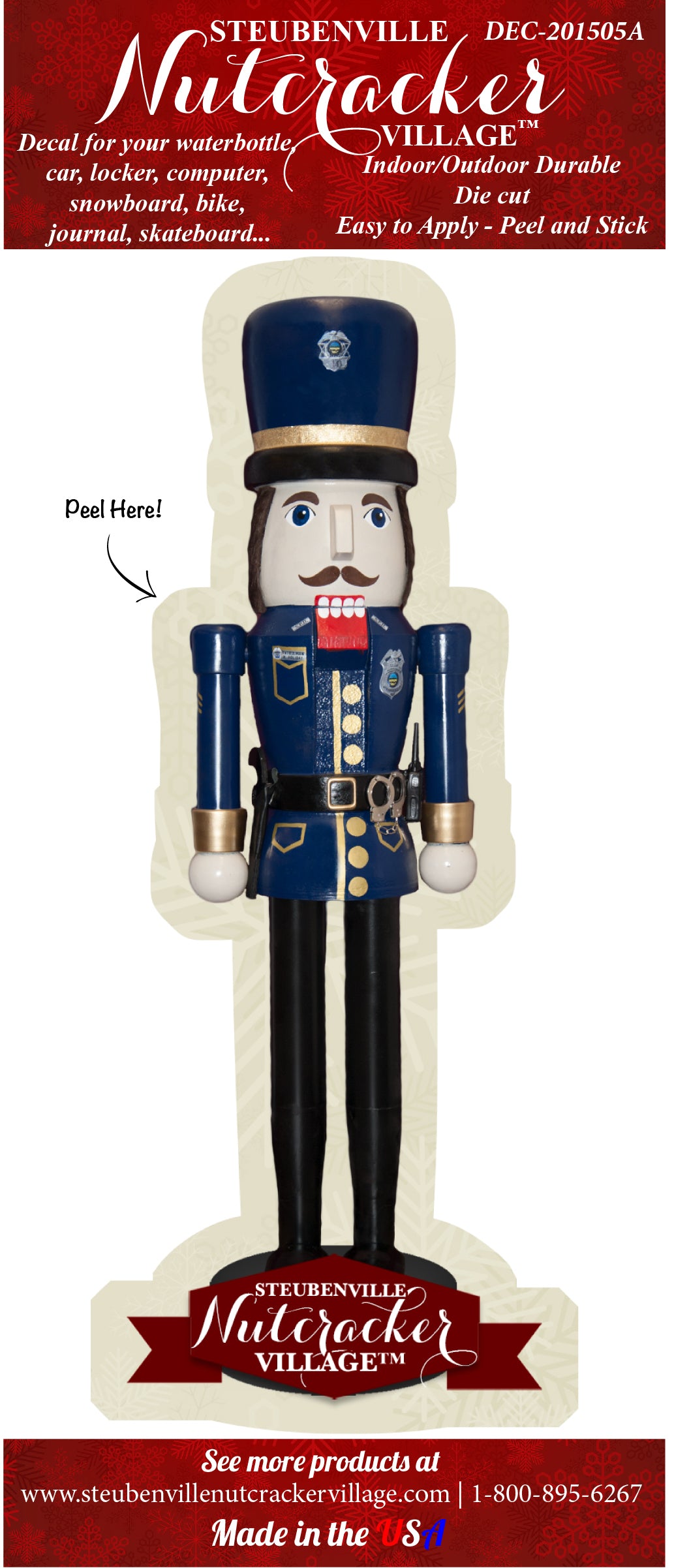 Patrolman H. Holiday Police Nutcracker Decal