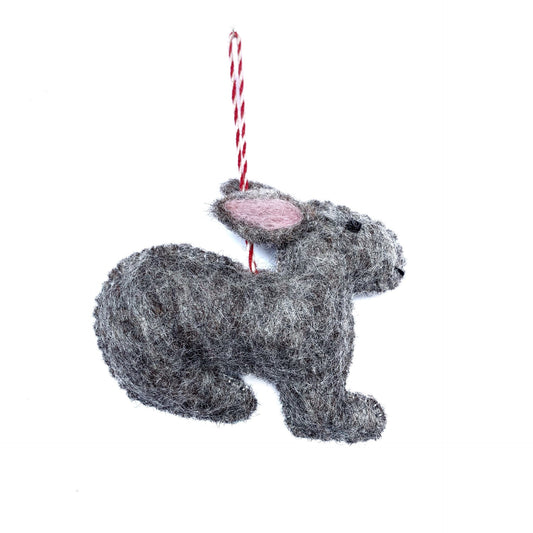 Bunny Rabbit Felt Wool Ornament