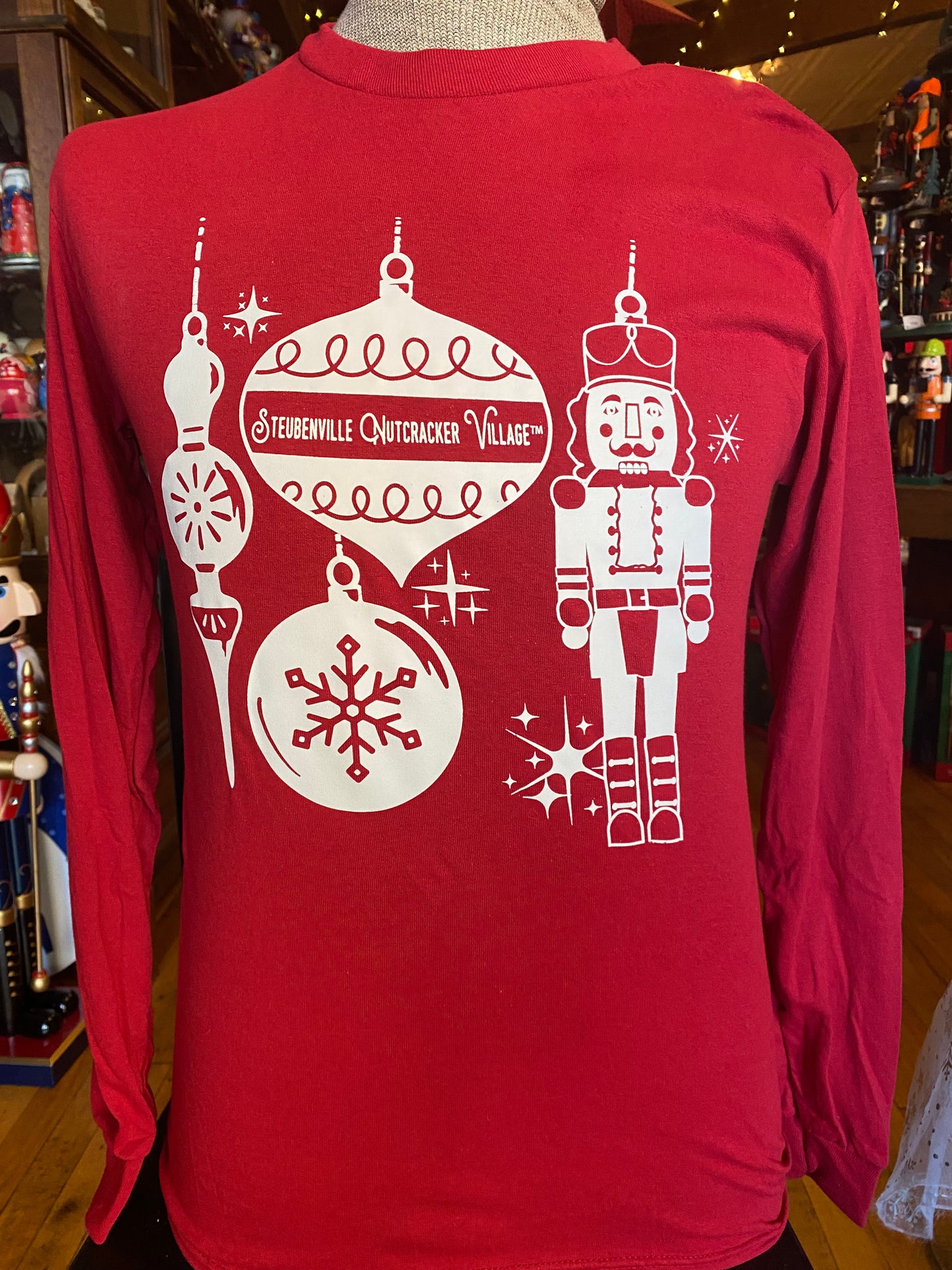 Steubenville Nutcracker Village - with ornaments, long-sleeve shirt