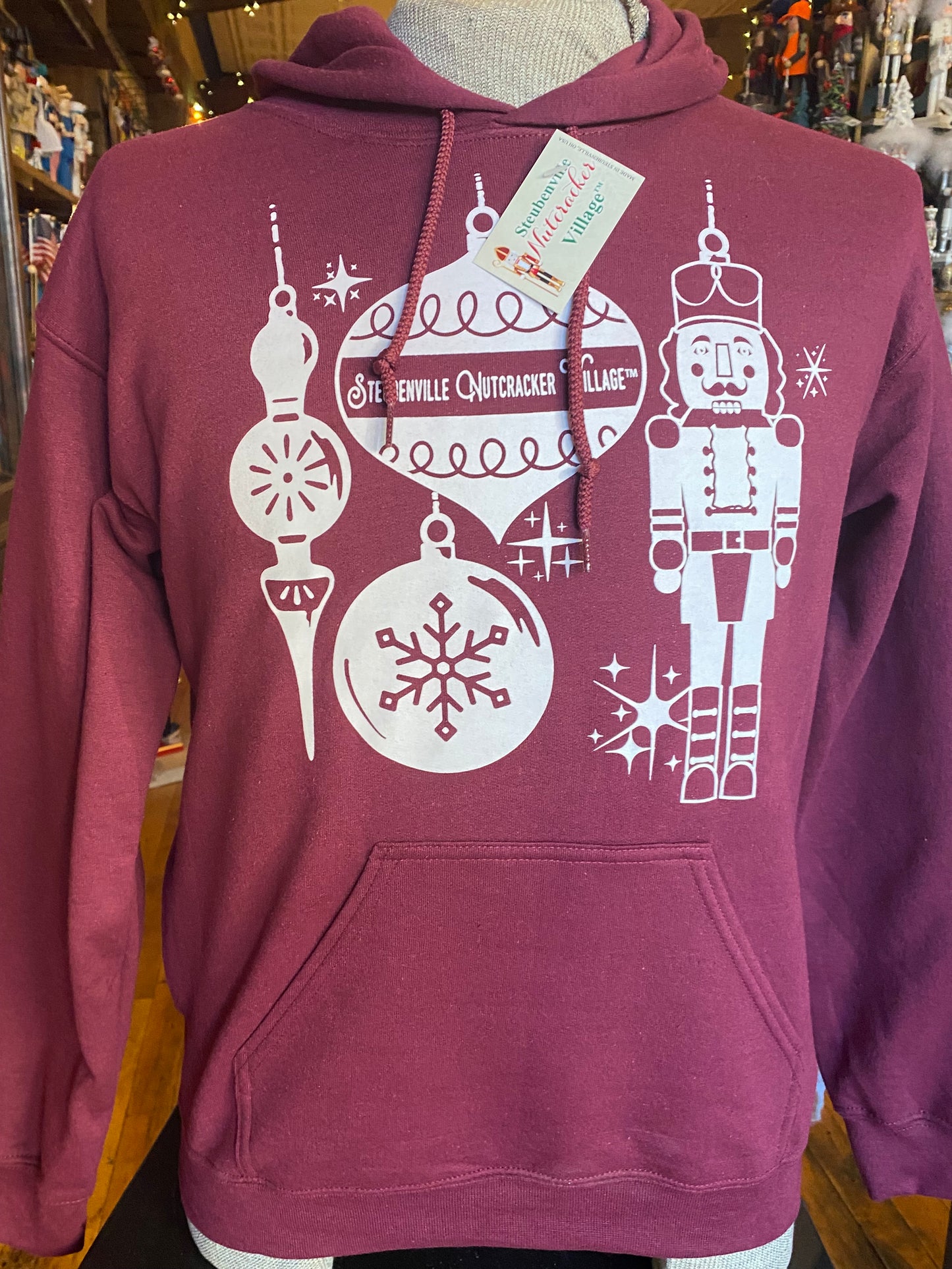 Steubenville Nutcracker Village with ornaments Pullover Hoodie