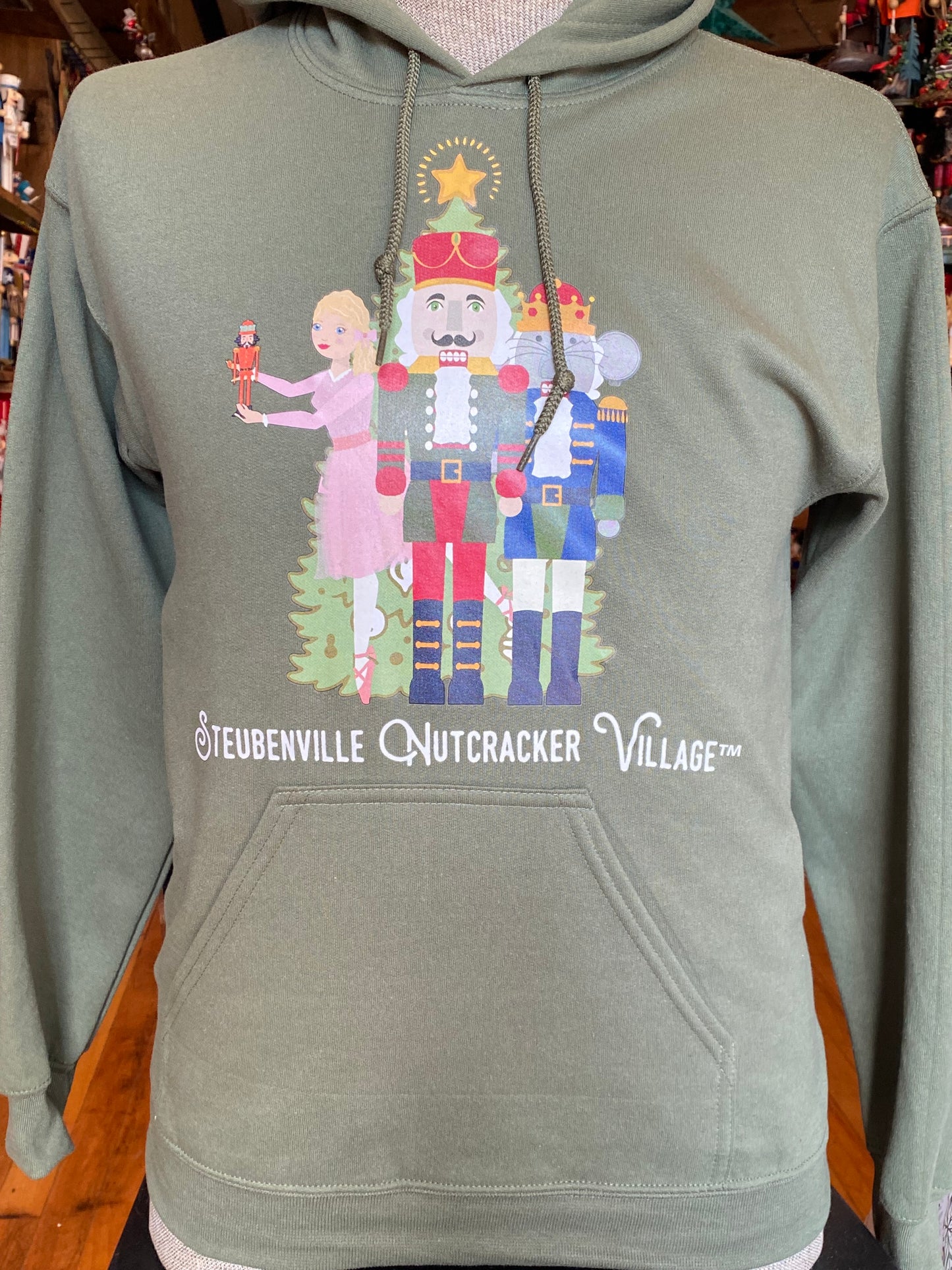 Steubenville Nutcracker Village, Green Pullover Hoodie