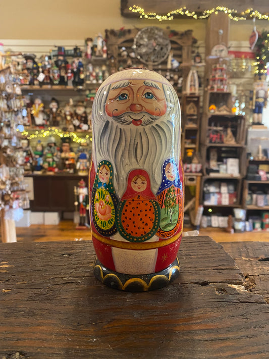 Santa with Three Nesting Dolls - Large
