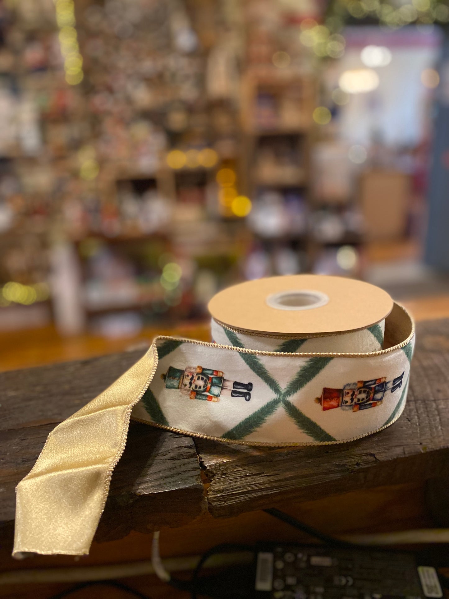 2 1/2" Nutcracker ribbon with North folk Pine - 10 yard roll