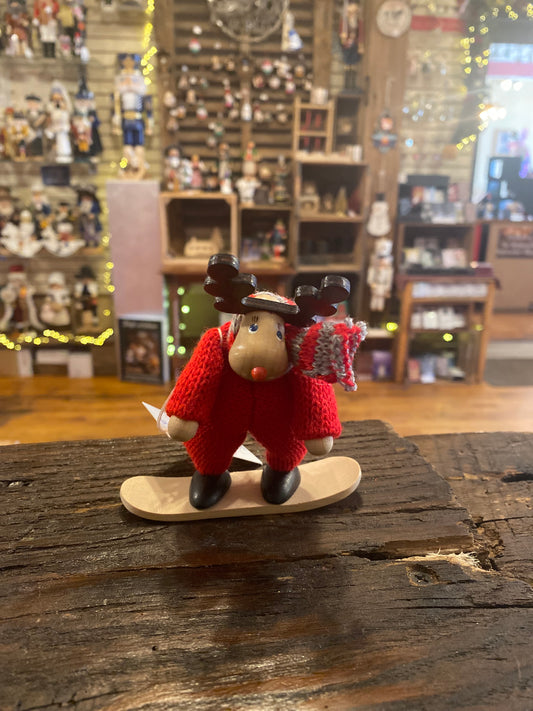 Deer On Snowboard Gnome