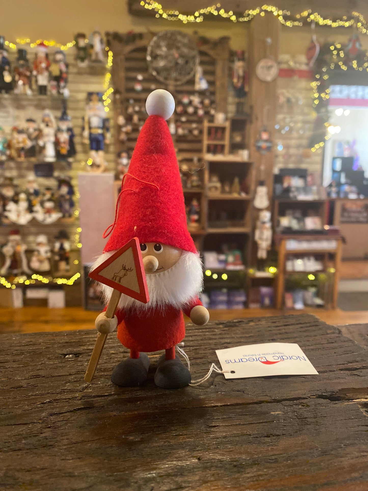 Elf W/ Moose Sign Gnome
