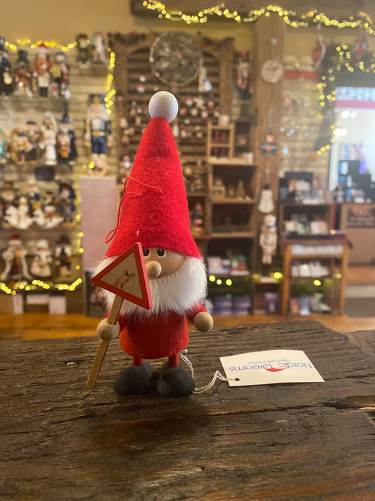 Elf W/ Moose Sign Gnome