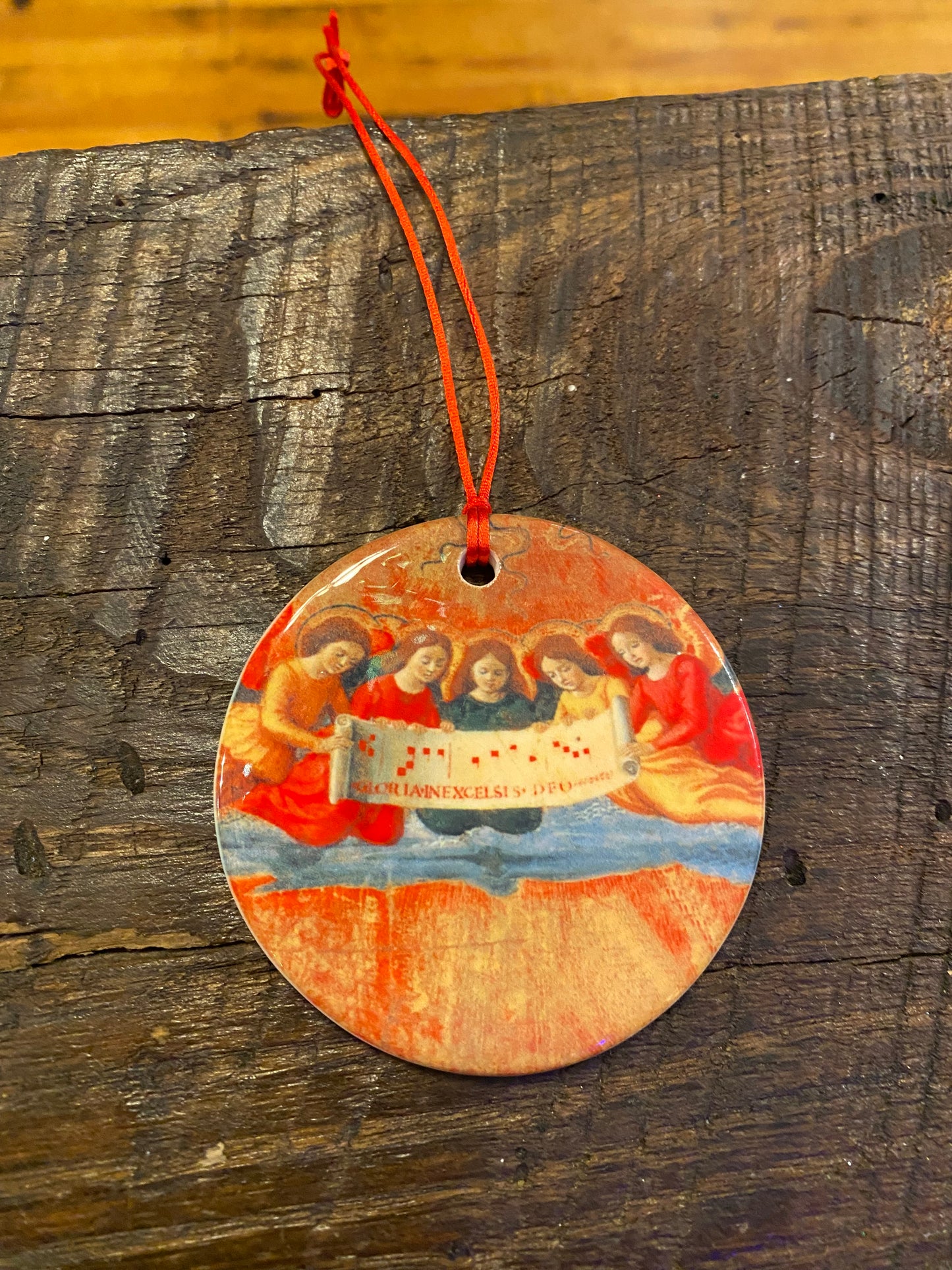 Nativity Detail of Angels Porcelain Ornament