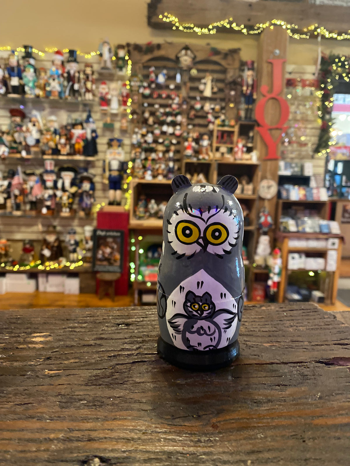 Brown Owl Nesting Doll - Small