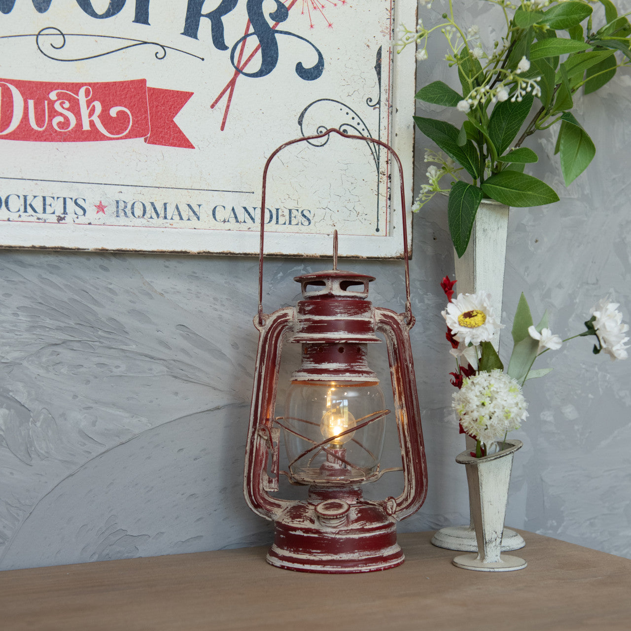 Red Cabin LED Lantern