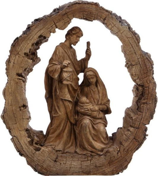 Wood Look Nativity 15"