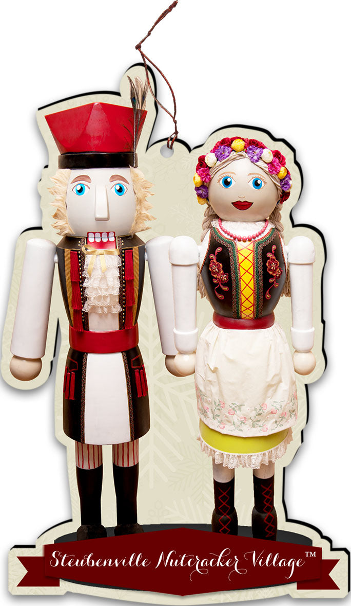 Polish Couple Nutcracker Replica Ornament