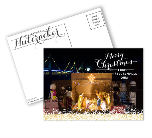 Nutcracker Village Nativity Scene Postcard