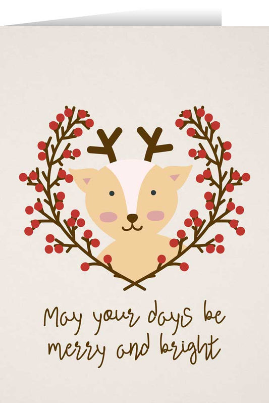 May Your Days Be Merry with Reindeer Christmas Cards (Box of 25)