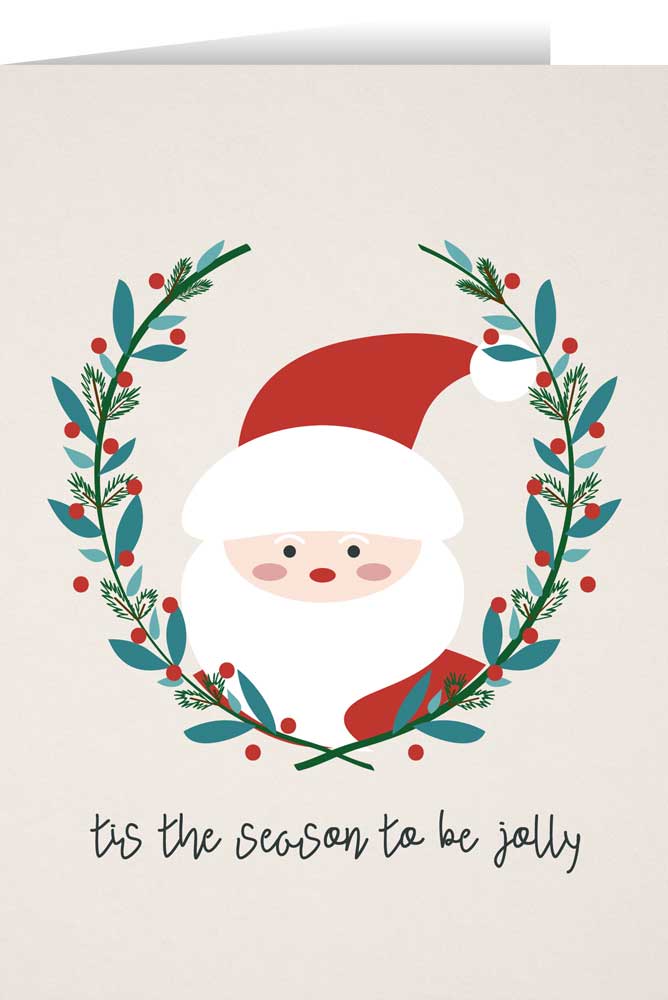 Tis the Season to Be Jolly with Santa Christmas Cards (Box of 25)