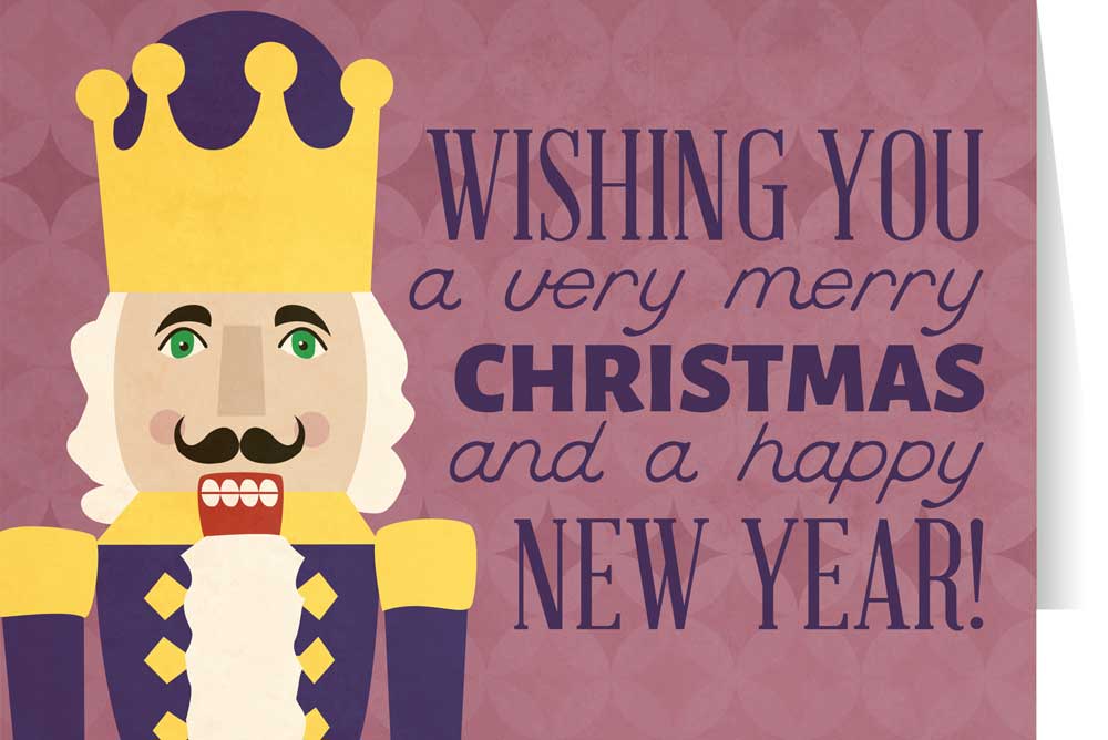 Nutcracker Wishing You a Very Merry Christmas and a Happy New Year Cards (Box of 25)