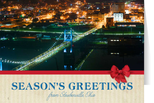Steubenville with Market Street Bridge at Night Christmas Cards (Box of 25)