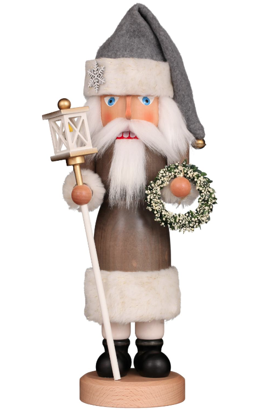 Grey Santa With Wreath