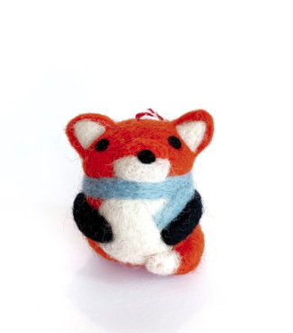 Fox Ornament, Tufted Wool