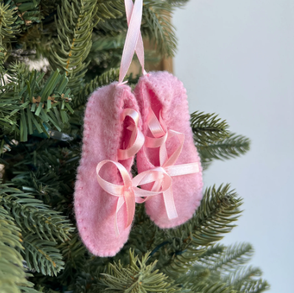 Ballet Slipper Ornament, Felt Wool