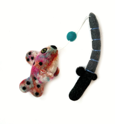 Fishing Pole Ornament, Felt Wool