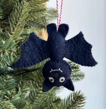 Bat Ornament, Felt Wool