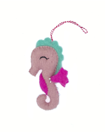 Seahorse Ornament, Felt Wool