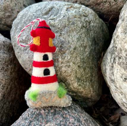 Lighthouse Ornament, Felt Wool