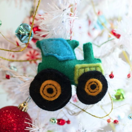 Tractor Ornament, Felt Wool