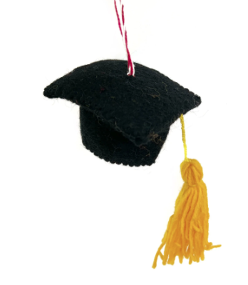 Graduation Cap Ornament, Felt Wool