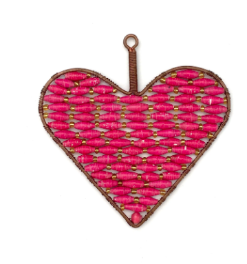 Valentine's Heart Paper Bead Ornament