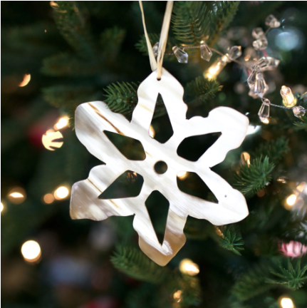 Snowflake Ornament, Cow Horn