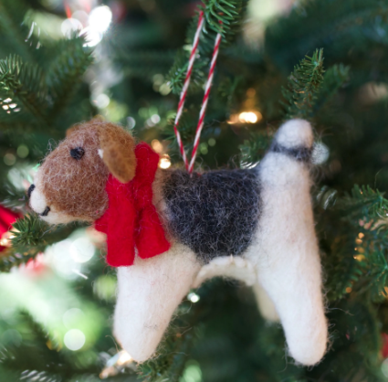 Dog Ornament, Tufted Wool