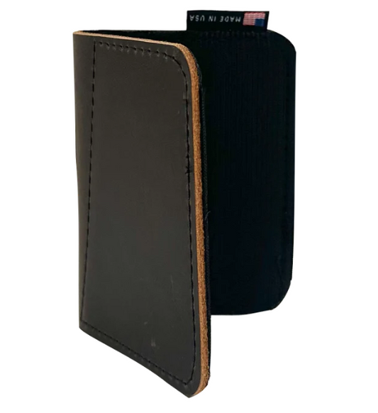 Leather Front Pocket Wallet - Black