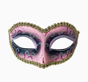 Glitter Swirls Eyelet Mask with Trim