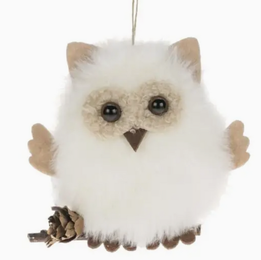 Tiny White Owl Ornament