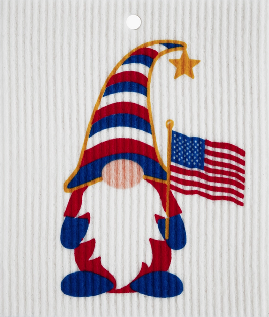 Patriotic Gnome Swedish Wash Towel By Harry W. Smith