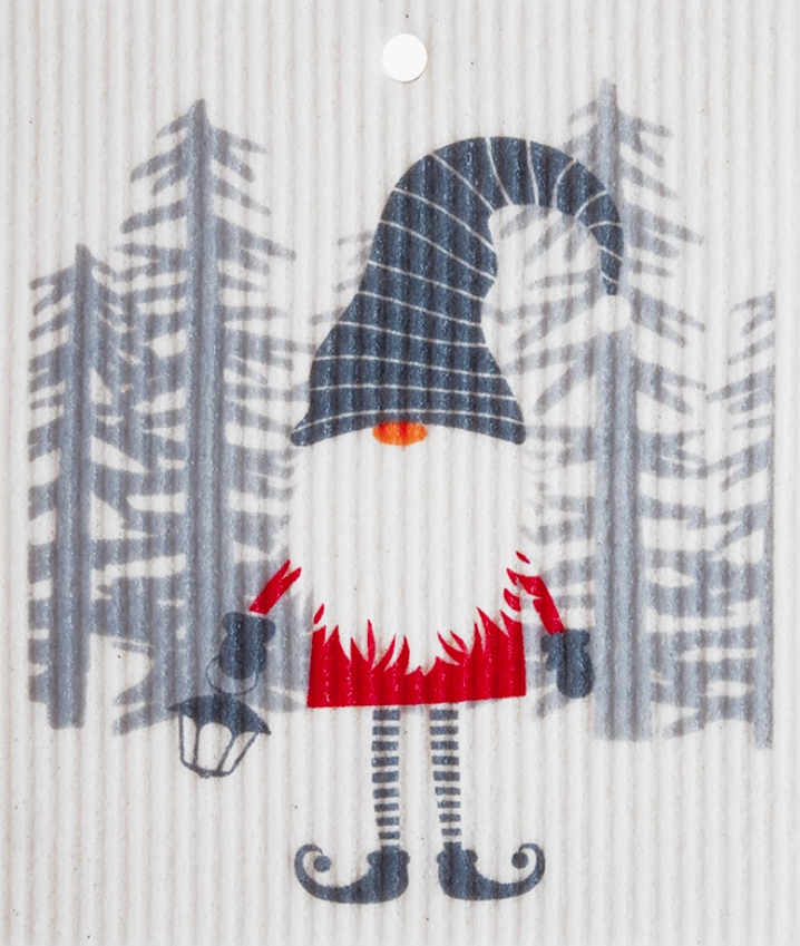 Gnome with Lantern Swedish Wash Towel