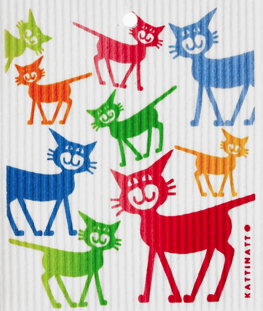 Colorful Cats Swedish Wash Towel