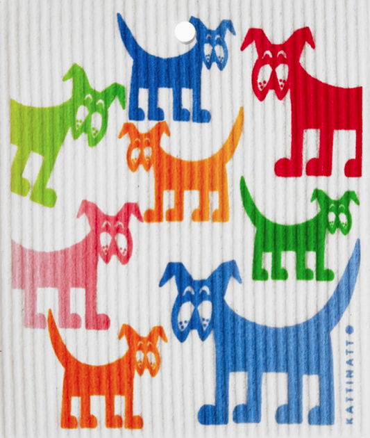 Colorful Dogs Swedish Wash Towel