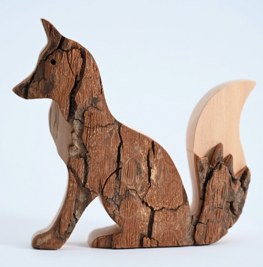 Bark Sitting Fox, Side View, Small