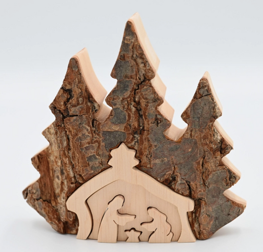 Bark Nativity Puzzle, Small