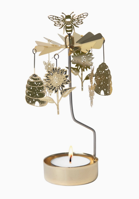 Bee Mine Gold Rotary Candleholder