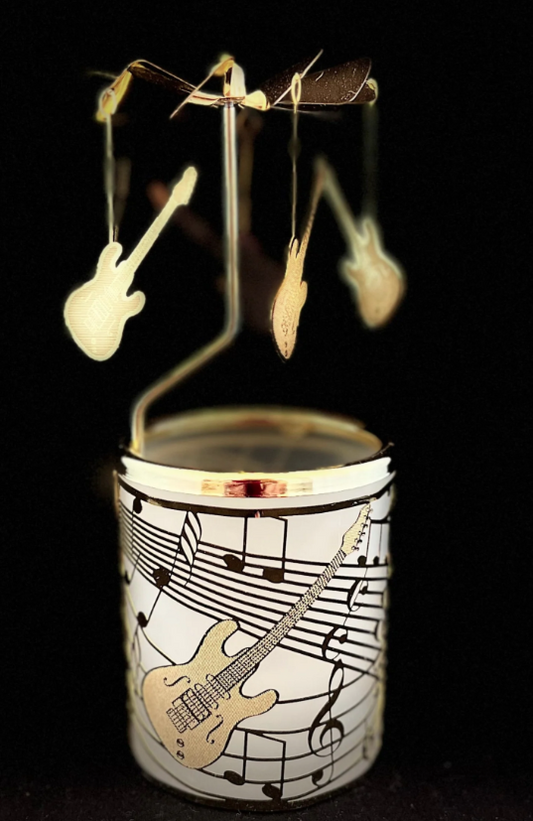 Sweet Guitar Rotary Candleholder - Gold