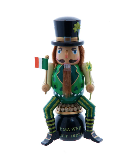 12" "I'm A Wee Bit Irish" Nutcracker on Pot O' Gold