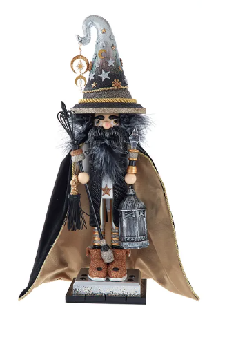 18" Hollywood Nutcrackers™ Black & Gold Wizard Nutcracker
